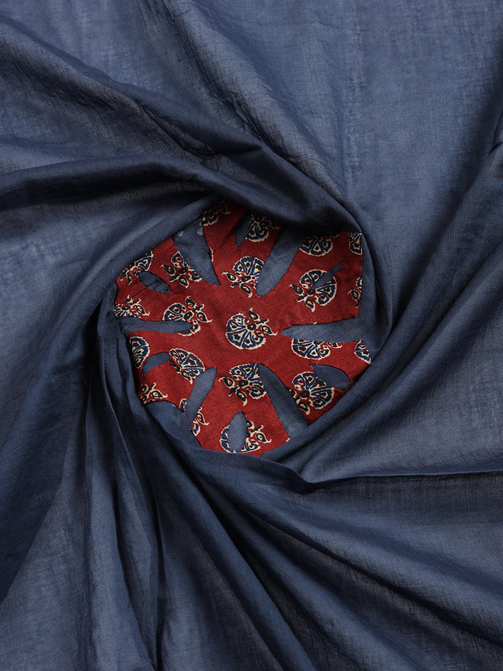 Printed Cotton Blend Unstitched Suit With Pant &amp; Dupatta