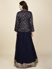 Embroidery Georgette Gown Dress With Jacket