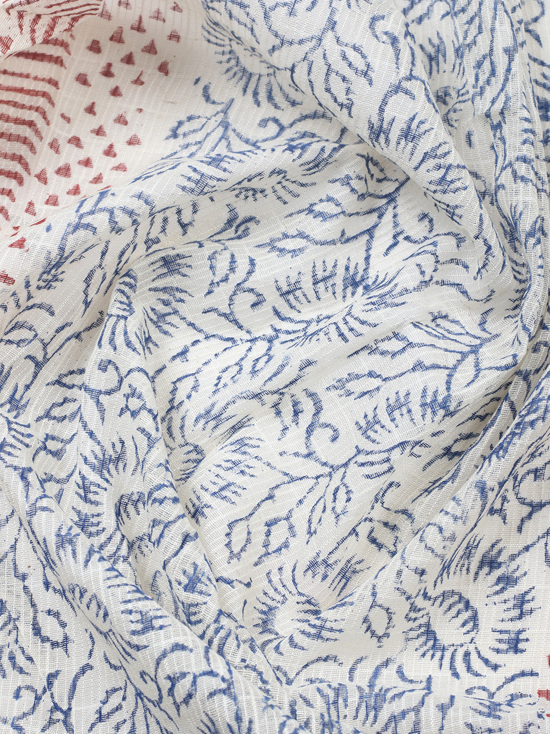 Printed Cotton Blend Unstitched Suit With Pant &amp; Dupatta