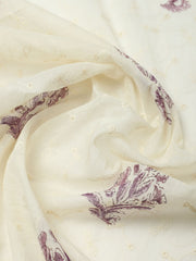 Printed Cotton Blend Unstitched Suit With Pant & Dupatta