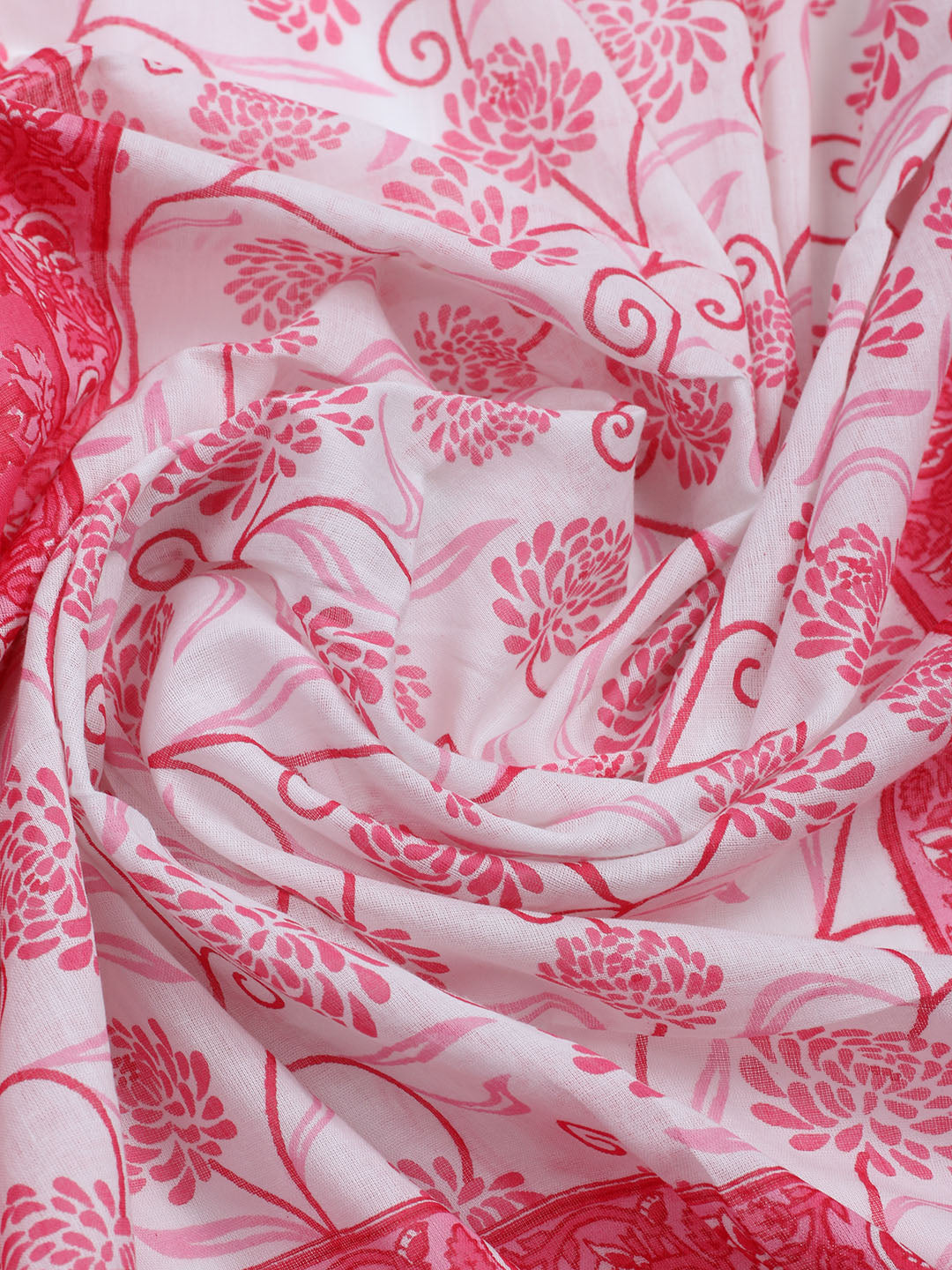 Printed Cotton Blend Unstitched Suit With Dupatta