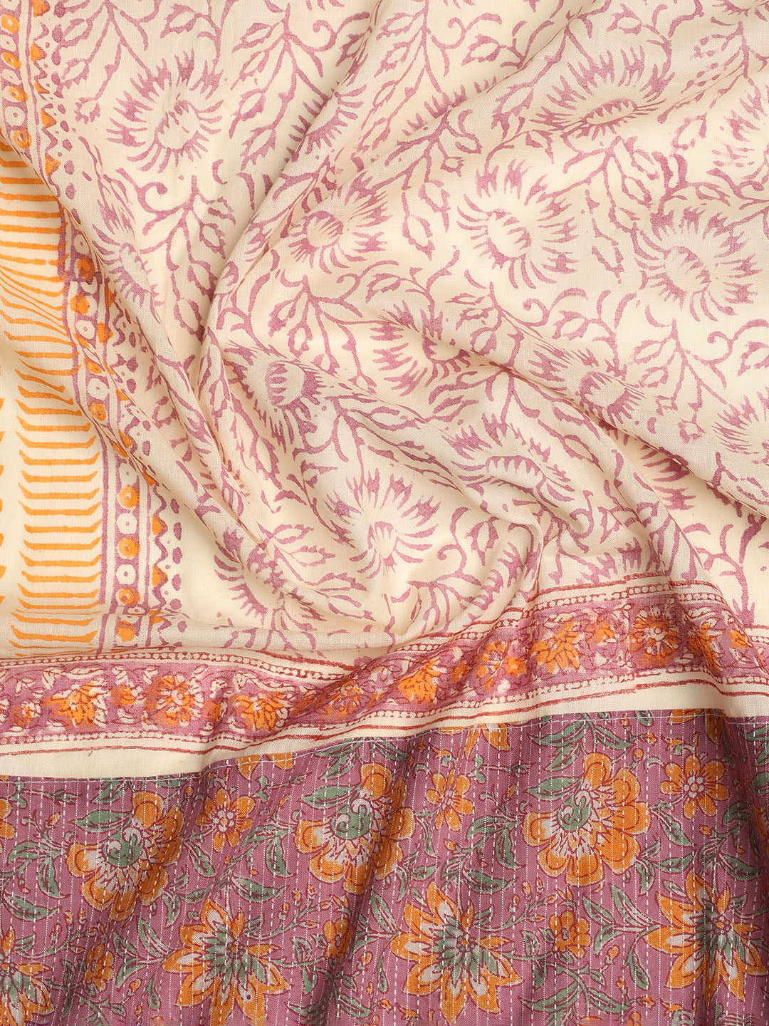 Printed Cotton Blend Unstitched Suit With Dupatta