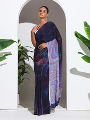 Digital Printed Crepe Saree