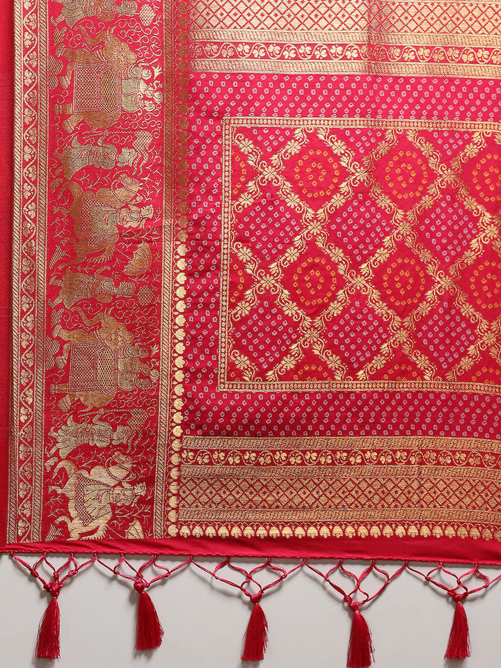 Zari Jaal Art Silk Woven Saree