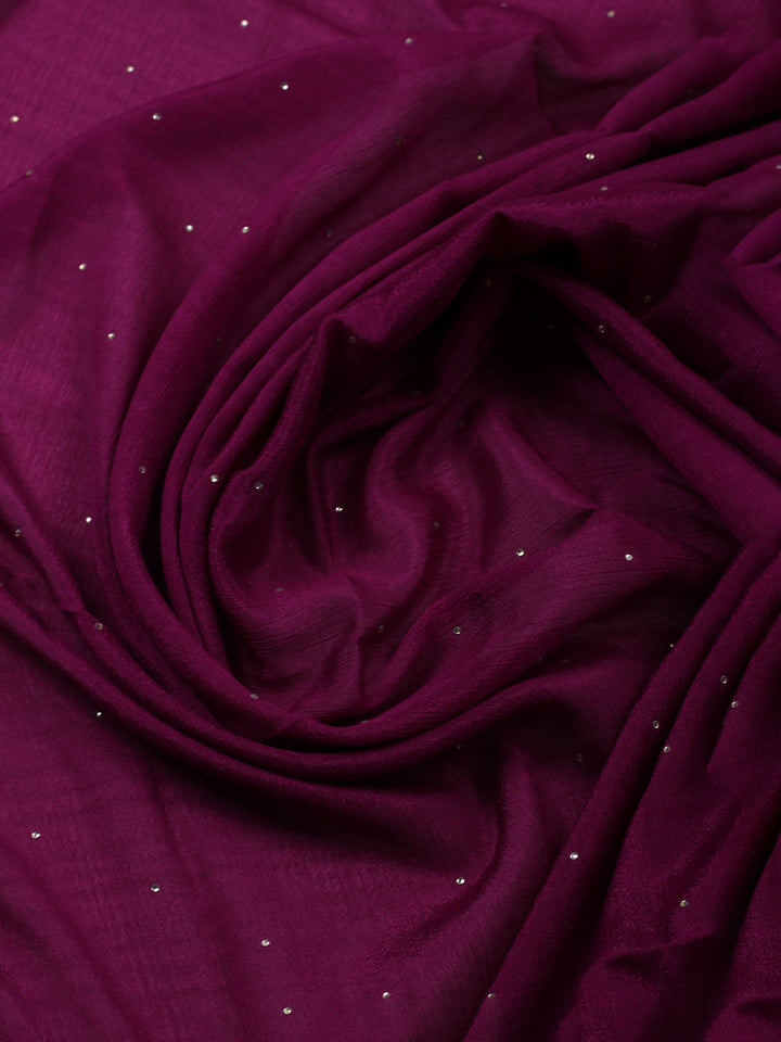 Embroidered Art Silk Unstitched Suit With Dupatta