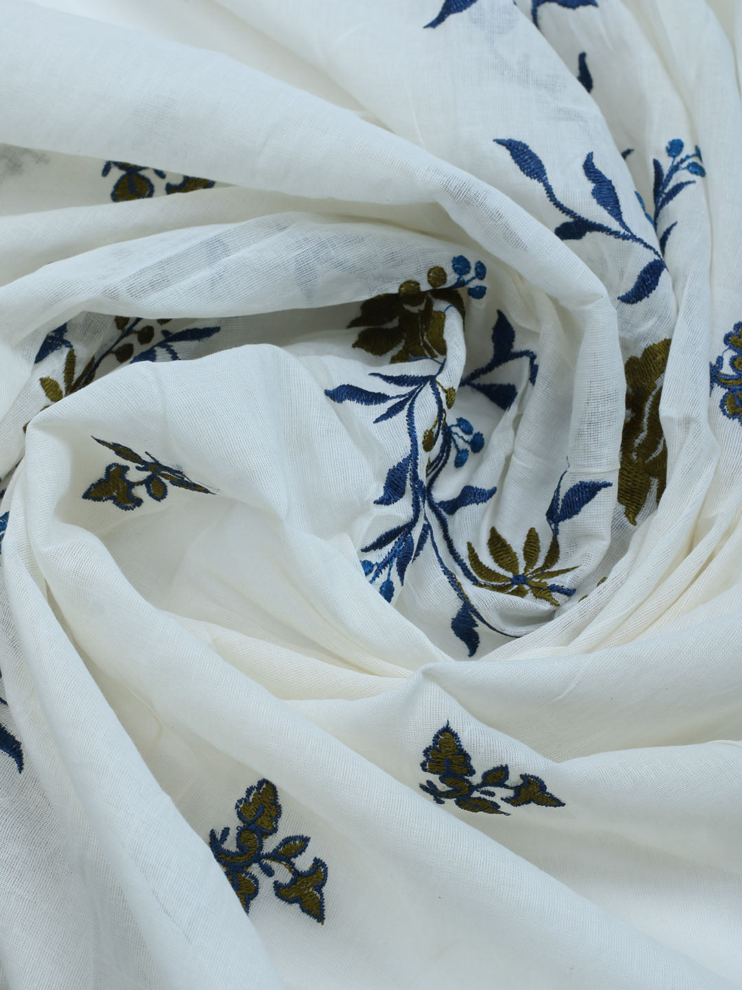 Neck Embroidered Cotton Blend Unstitched Suit With Dupatta