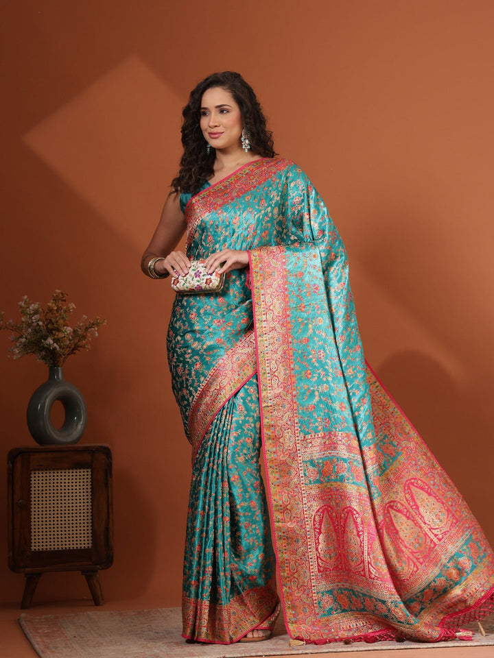 Woven Design Satin Saree