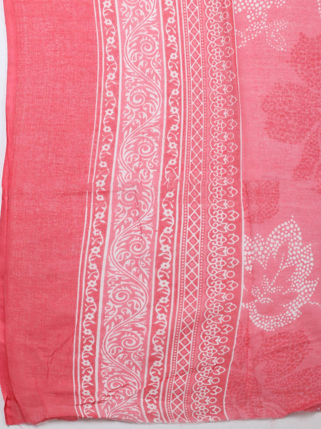Printed Cotton Blend Unstitched Suit With Pant &amp; Dupatta