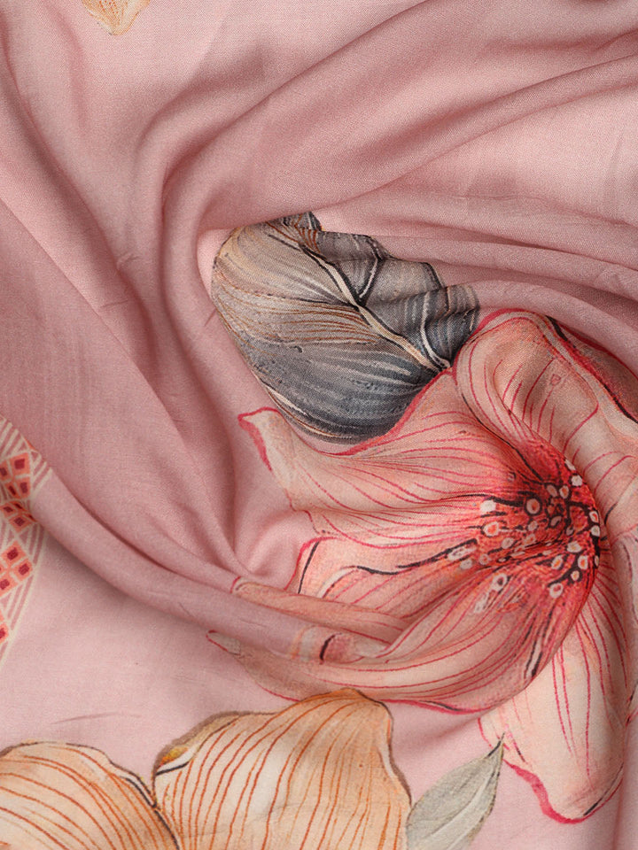 Printed Muslin Unstitched Suit With Dupatta