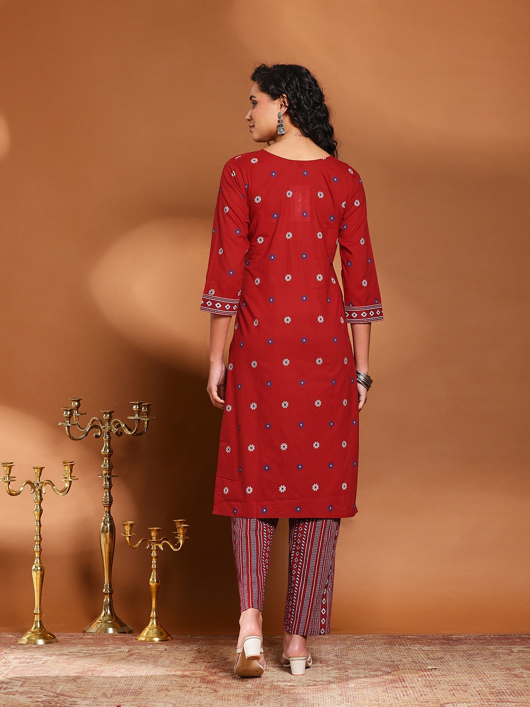 Printed Cotton Blend Kurta With Pant