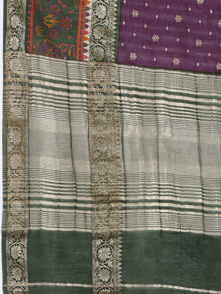 Digital Printed Cotton Blend Woven Saree
