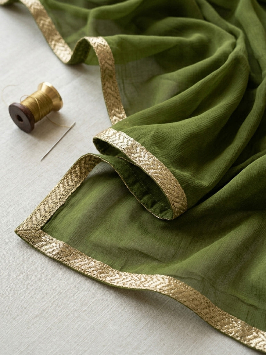 Embroidered Cotton Blend Unstitched Suit With Pant &amp; Dupatta