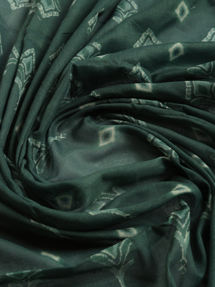 Printed Cotton Blend Unstitched Suit With Pant &amp; Dupatta
