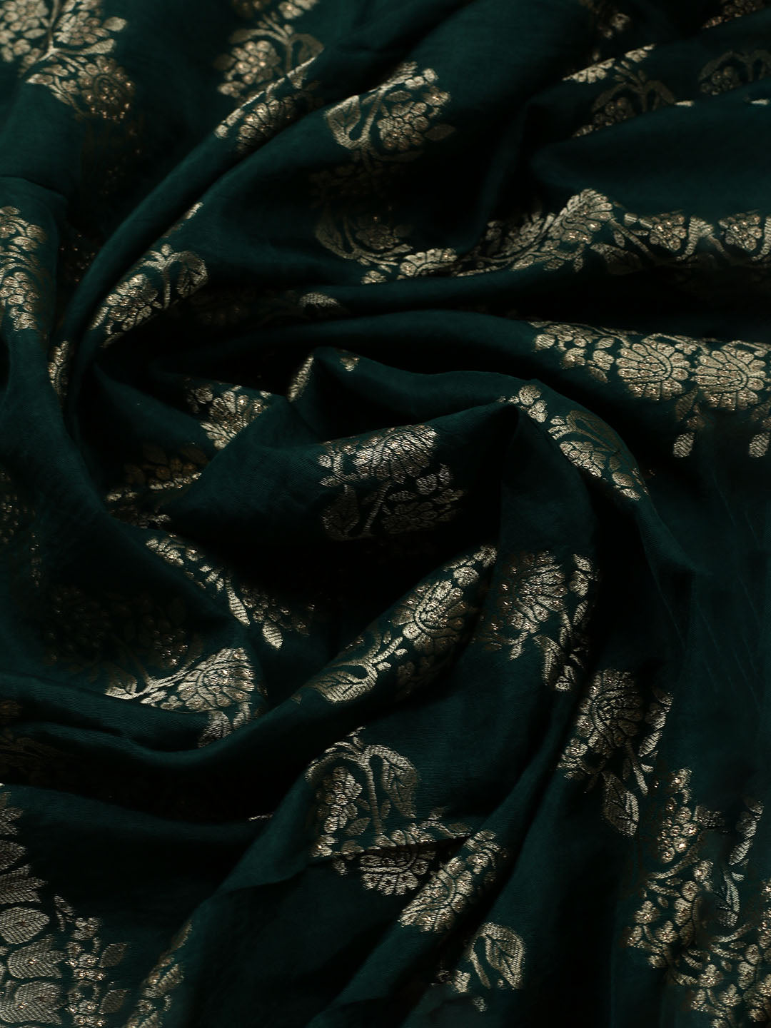 Woven Design Chanderi Unstitched Suit With Dupatta