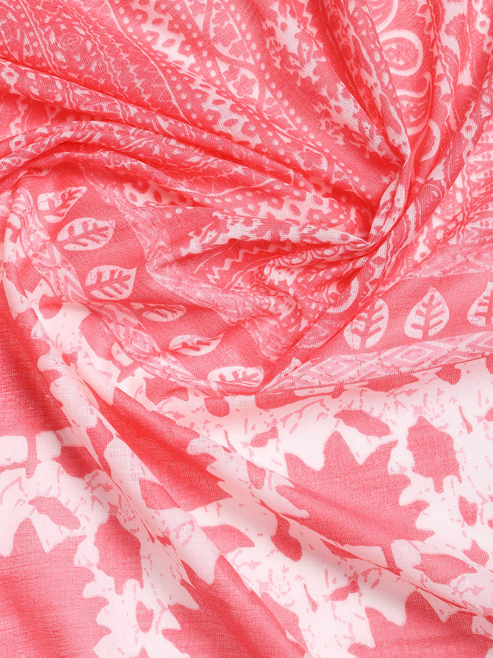 Printed Cotton Blend Unstitched Suit With Dupatta