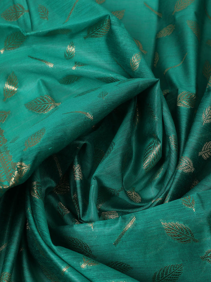 Woven Design Chanderi Unstitched Suit With Pant &amp; Dupatta