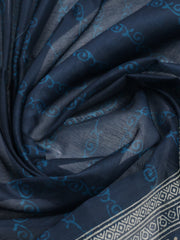 Embroidered Chanderi Unstitched Suit With Pant & Dupatta