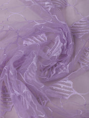 Embroidered Chanderi Lavender Unstitched Suit With Pant & Dupatta