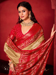 Bandhani Printed Art Silk Saree
