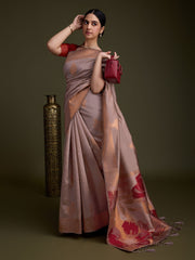 Woven Design Art Silk Onion Pink Saree