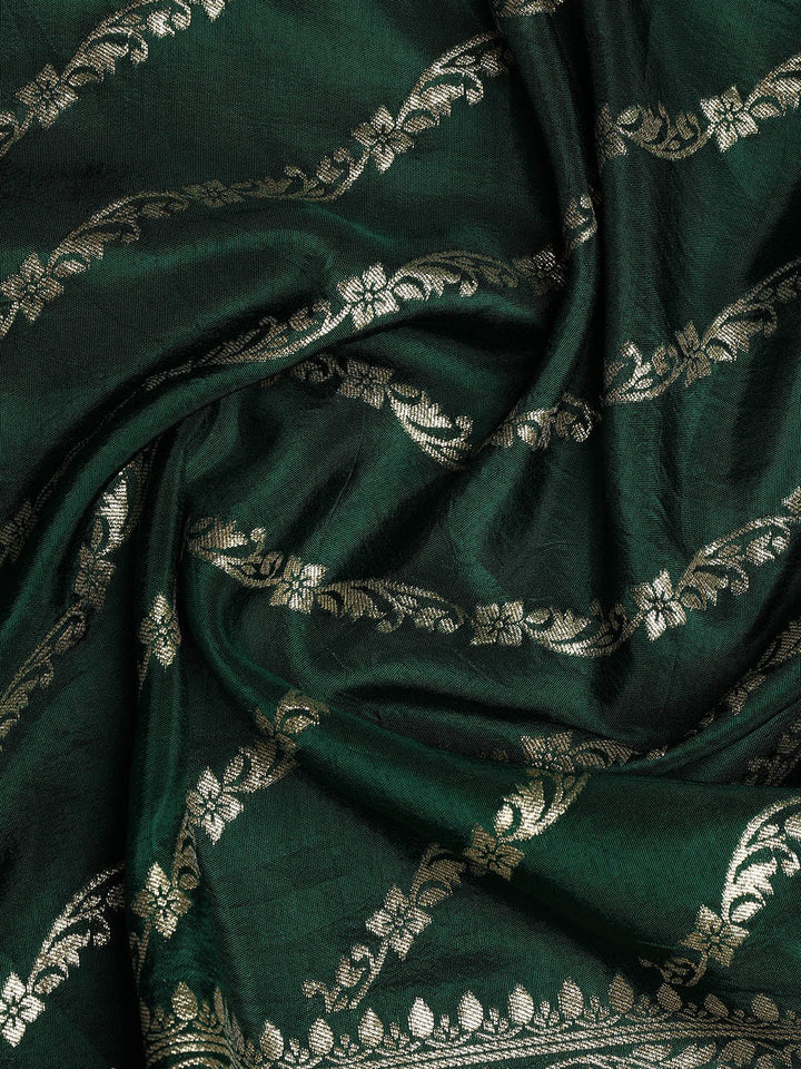 Zari Embroidered Chanderi Unstitched Suit With Dupatta
