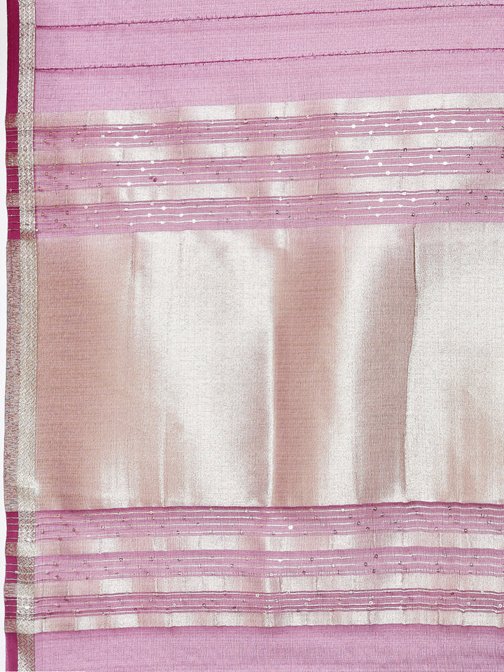 Plain Zari Border Organza Saree