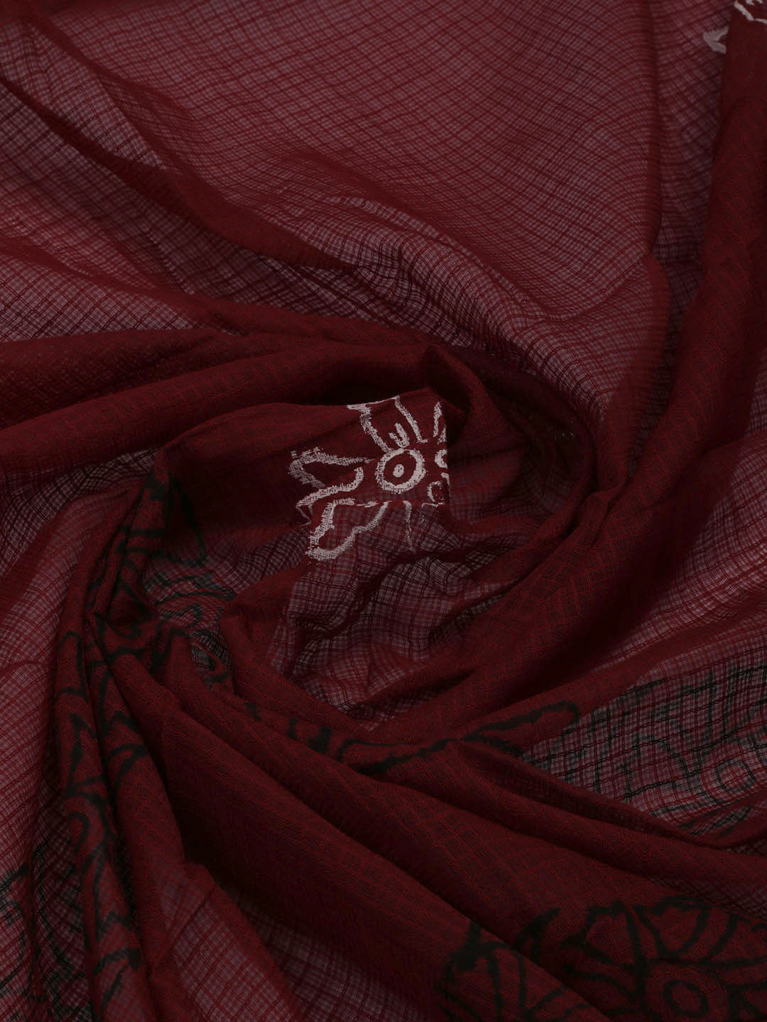 Patch Neck Cotton Blend Unstitched Suit With Dupatta