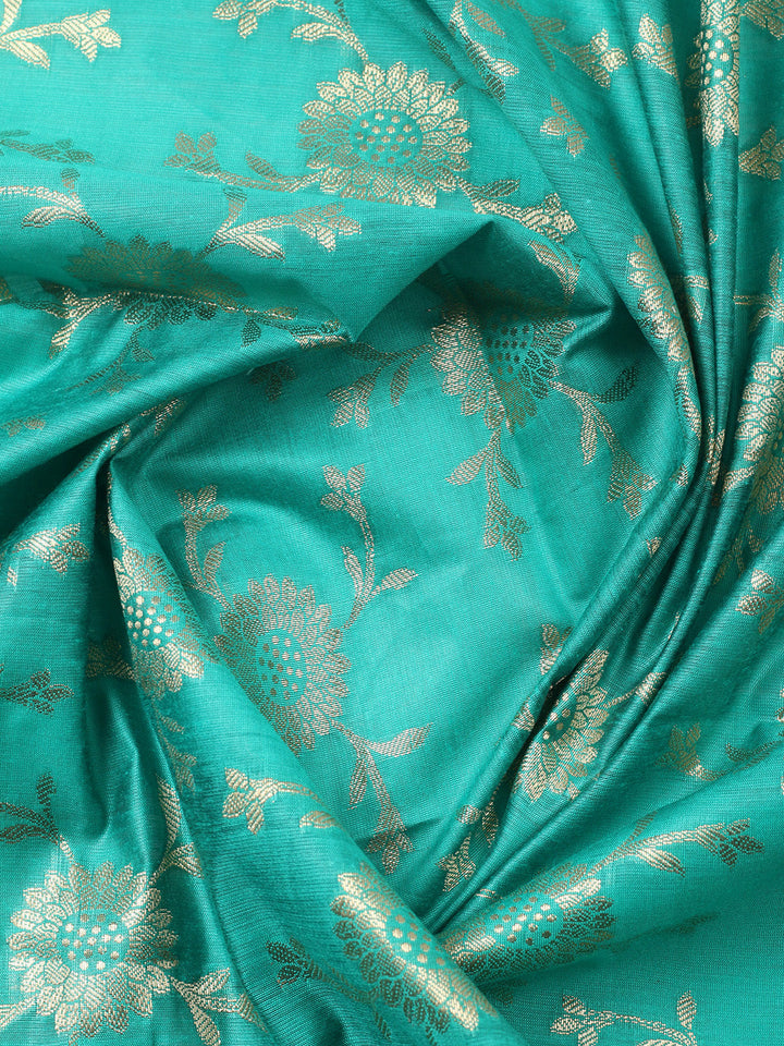 Woven Design Chanderi Unstitched Suit With Pant &amp; Dupatta