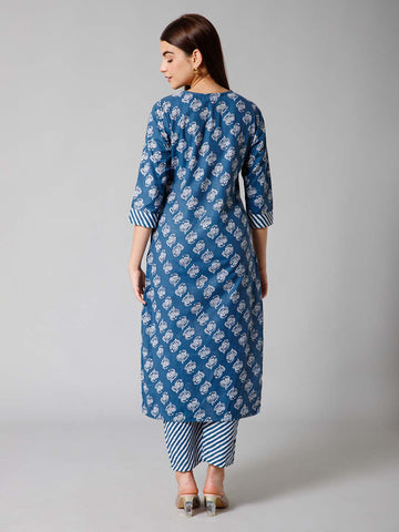 Printed Cotton Kurta Set