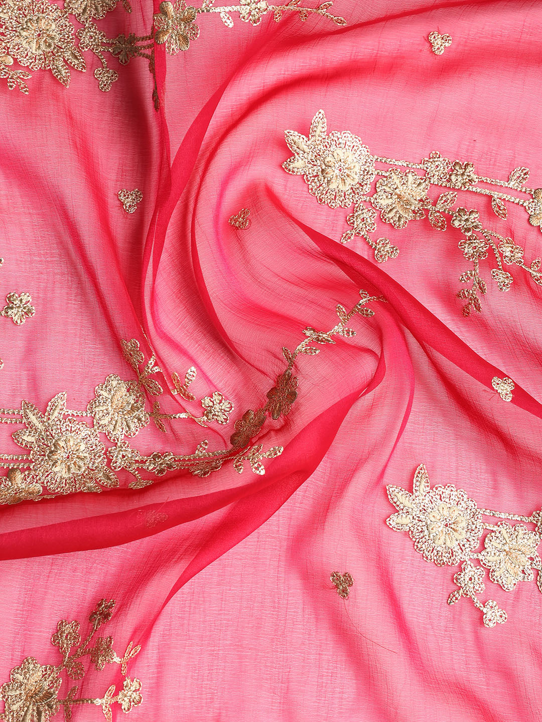 Embroidered Organza Unstitched Suit With Dupatta