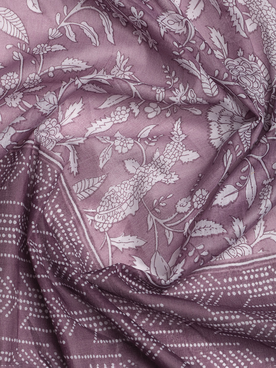 Printed Cotton Blend Unstitched Suit With Dupatta