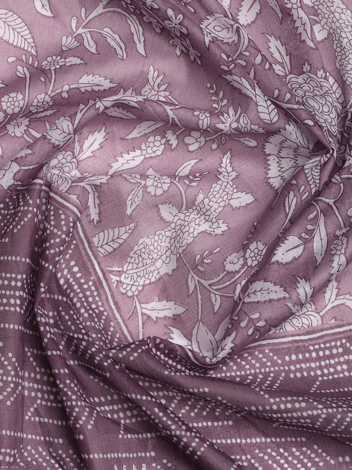 Printed Cotton Blend Unstitched Suit With Dupatta