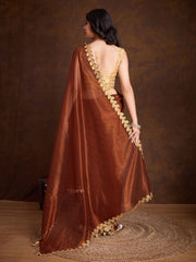 Stone Embroidery Tissue Saree