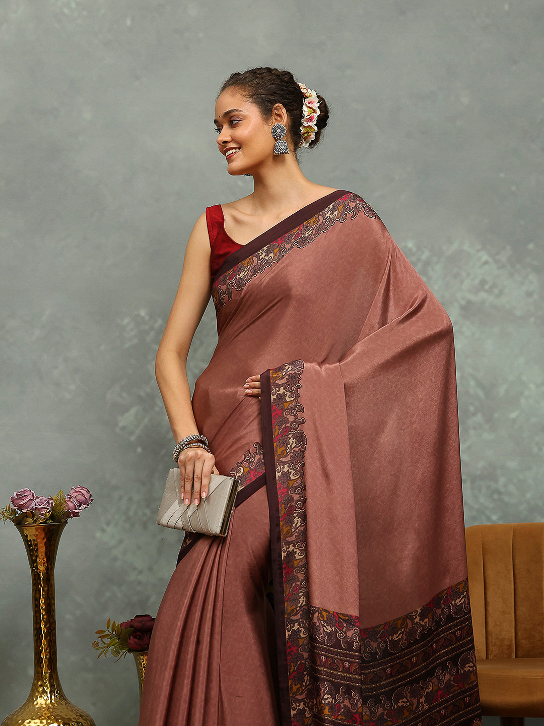 Digital Printed Crepe Saree
