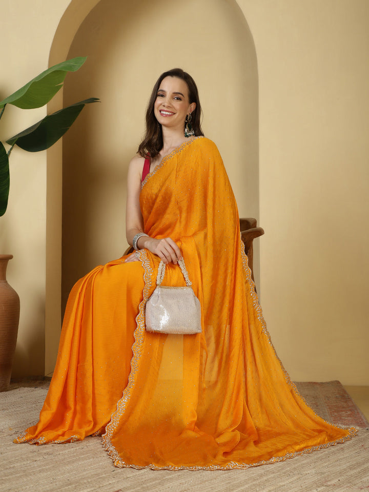 Digital Printed Chiffon Saree
