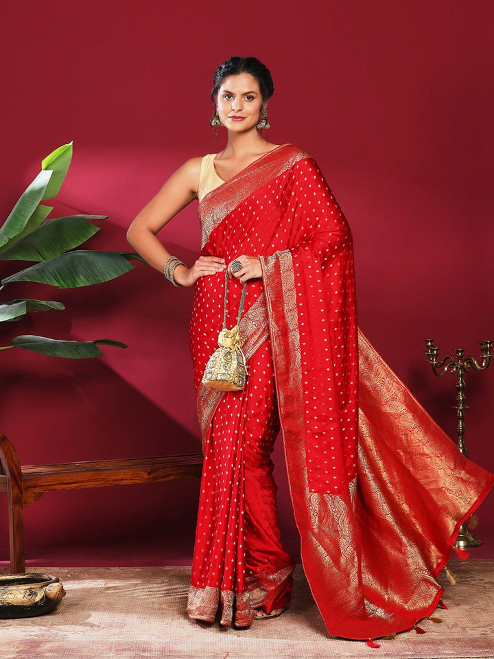 Woven Design Satin Saree