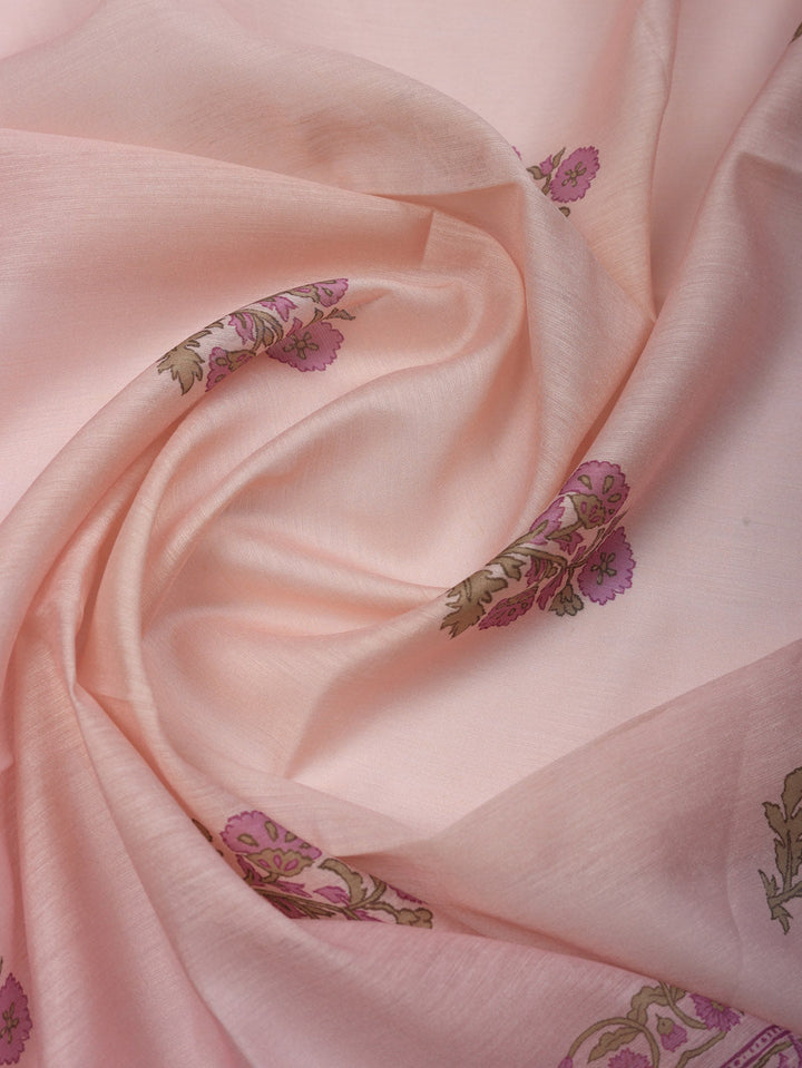 Embroidered Cotton Blend Unstitched Suit With Pant &amp; Dupatta