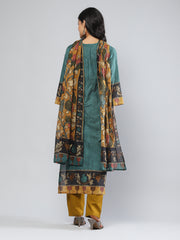Printed Cotton Blend Kurta With Pants & Dupatta