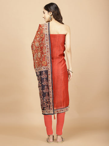 Kantha Printed Chanderi Unstitched Suit With Dupatta