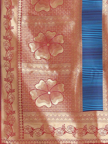 Zari Border Booti Handloom Saree