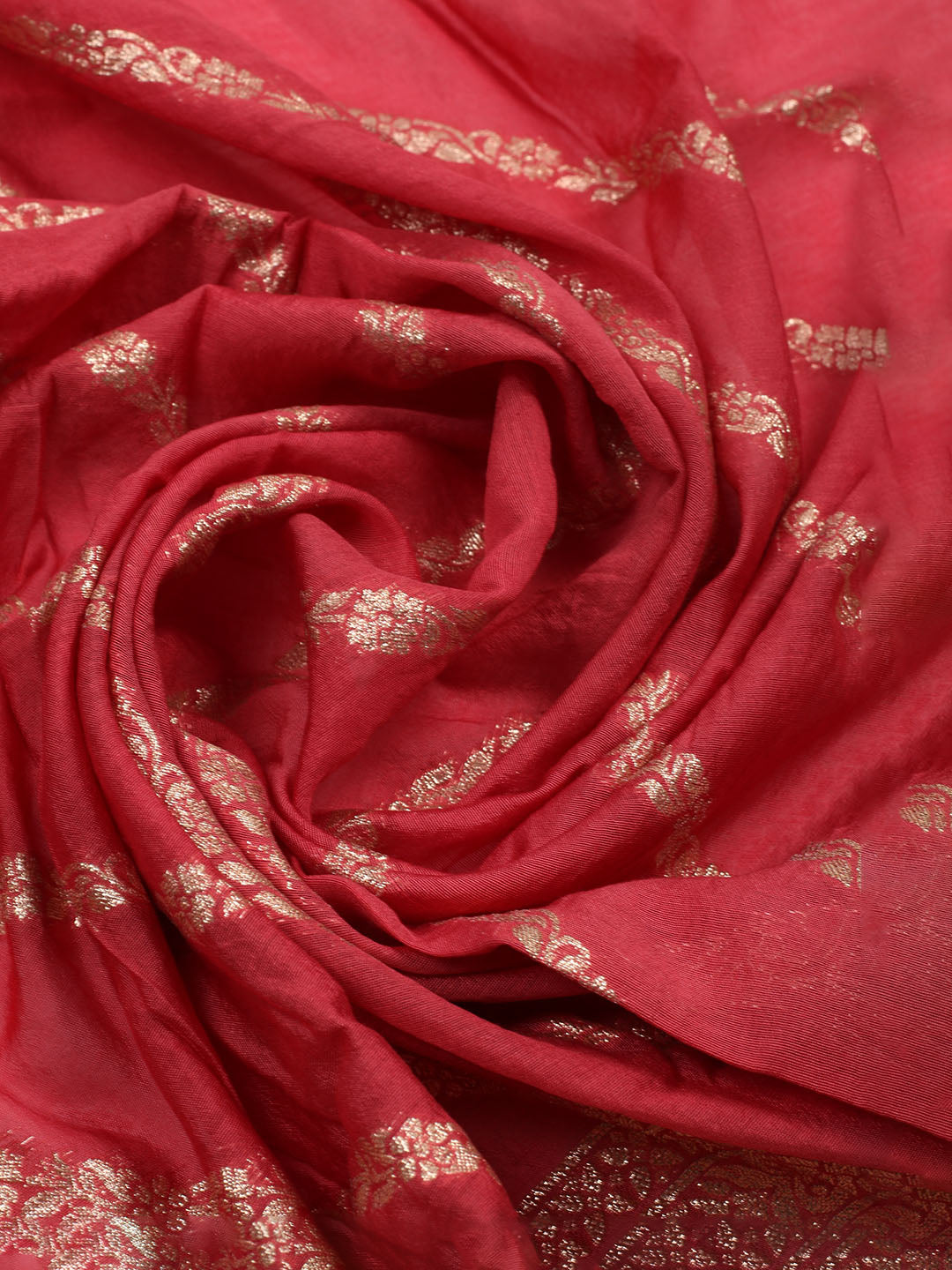 Embroidered Chanderi Unstitched Suit Piece With Dupatta