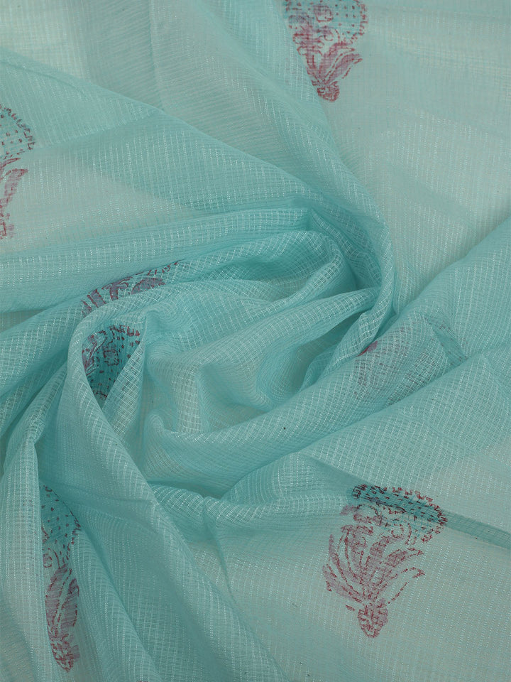 Printed Cotton Unstitched Suits Printed Suit With Pant &amp; Dupatta
