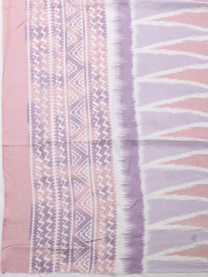 Printed Cotton Blend Unstitched Suit With Pant &amp; Dupatta