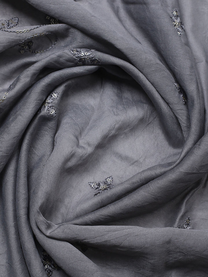 Embroidered Cotton Unstitched Suit With Pant &amp; Dupatta