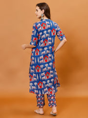 Printed Cotton Kurta With Pants