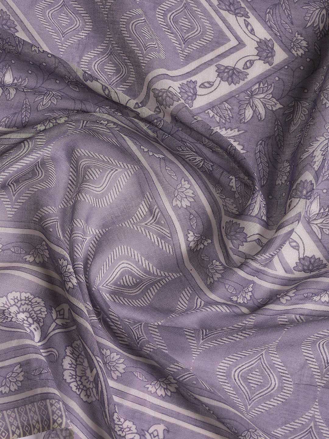 Neck Embroidered Cotton Blend Unstitched Suit With Dupatta