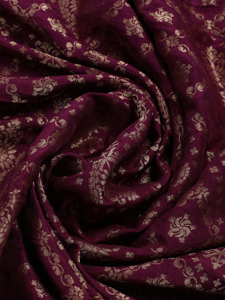 Woven Design Chanderi Unstitched Suit With Dupatta