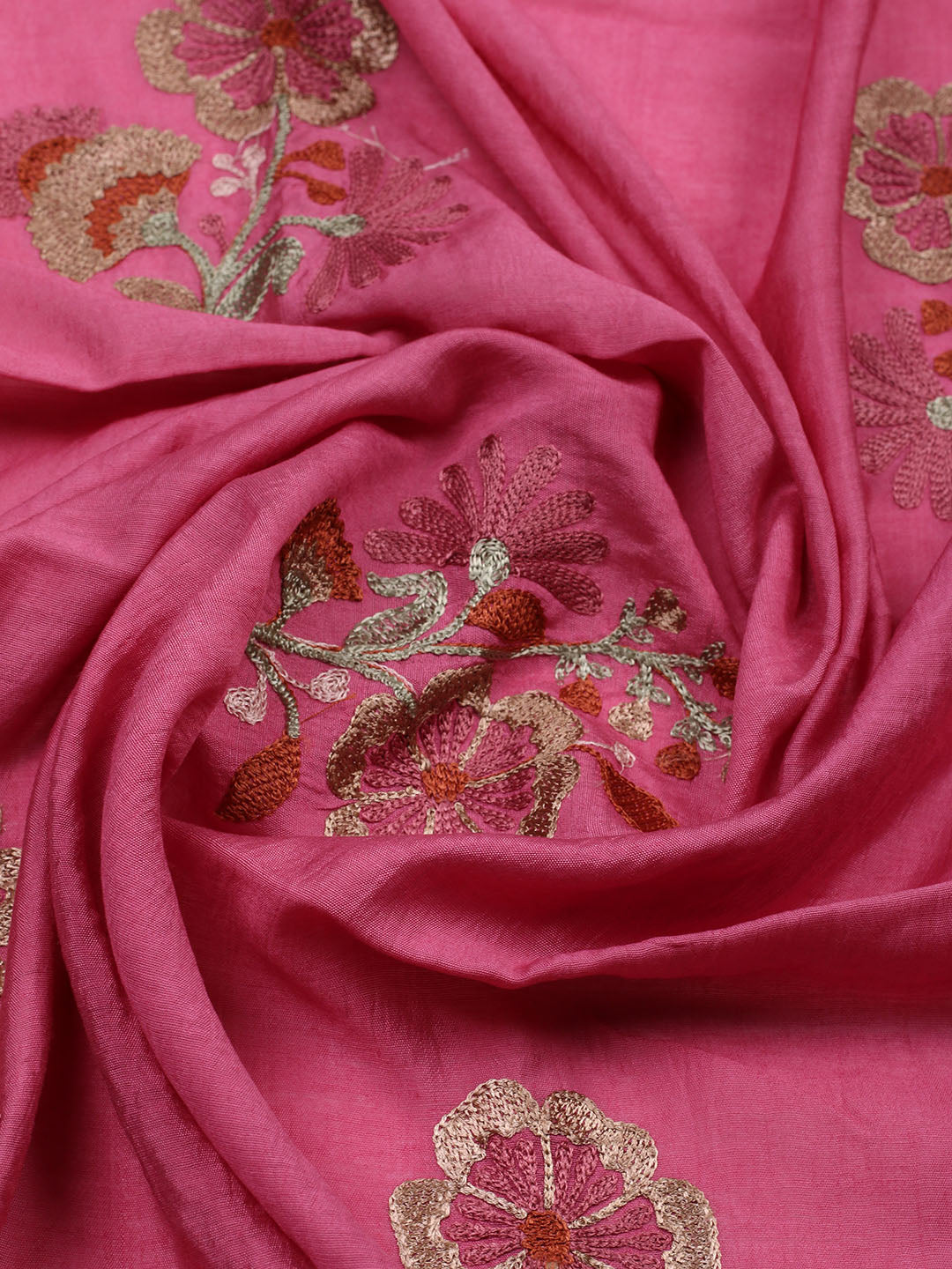 Embroidered Cotton Blend Unstitched Suit With Pant &amp; Dupatta