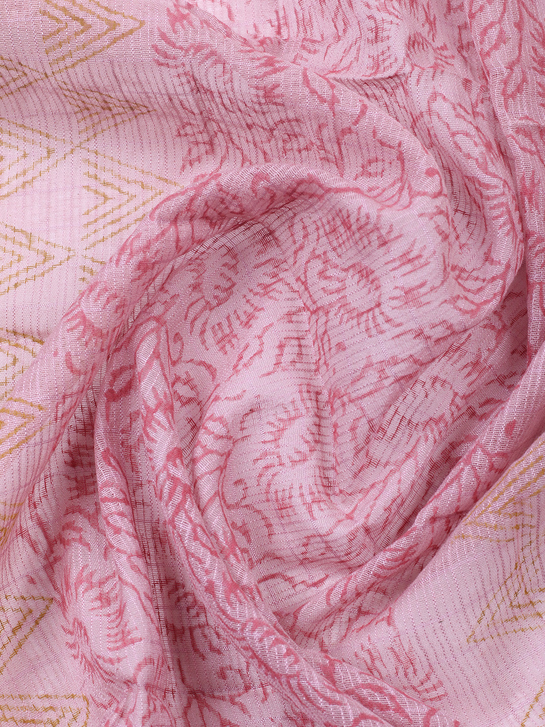 Printed Cotton Blend Unstitched Suit With Pant &amp; Dupatta