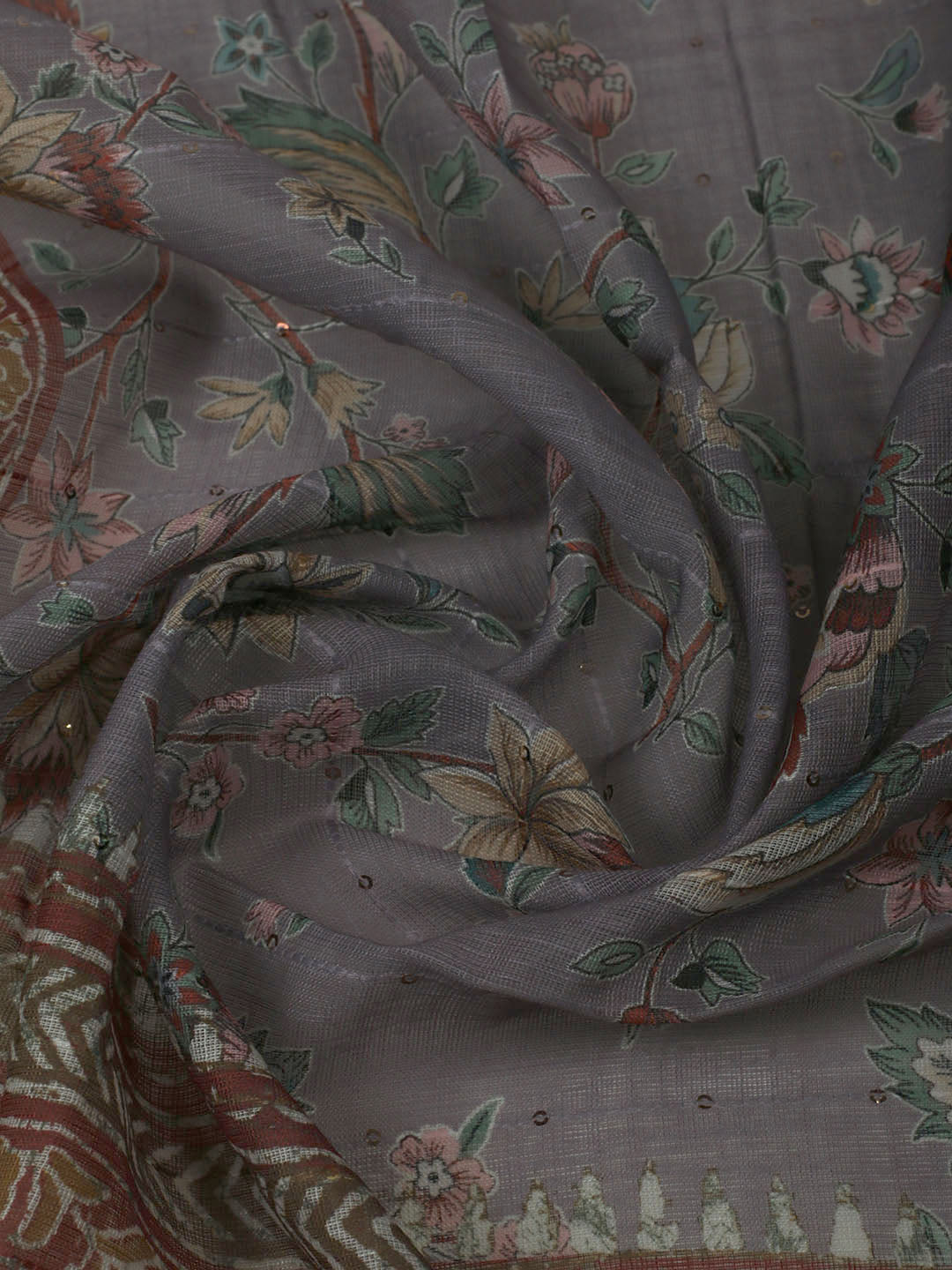 Embroidered Cotton Unstitched Suit With Pant &amp; Dupatta